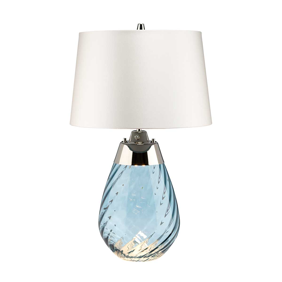Elstead Lena Tischlampe Blue-tinted Glass / Off-White Shade