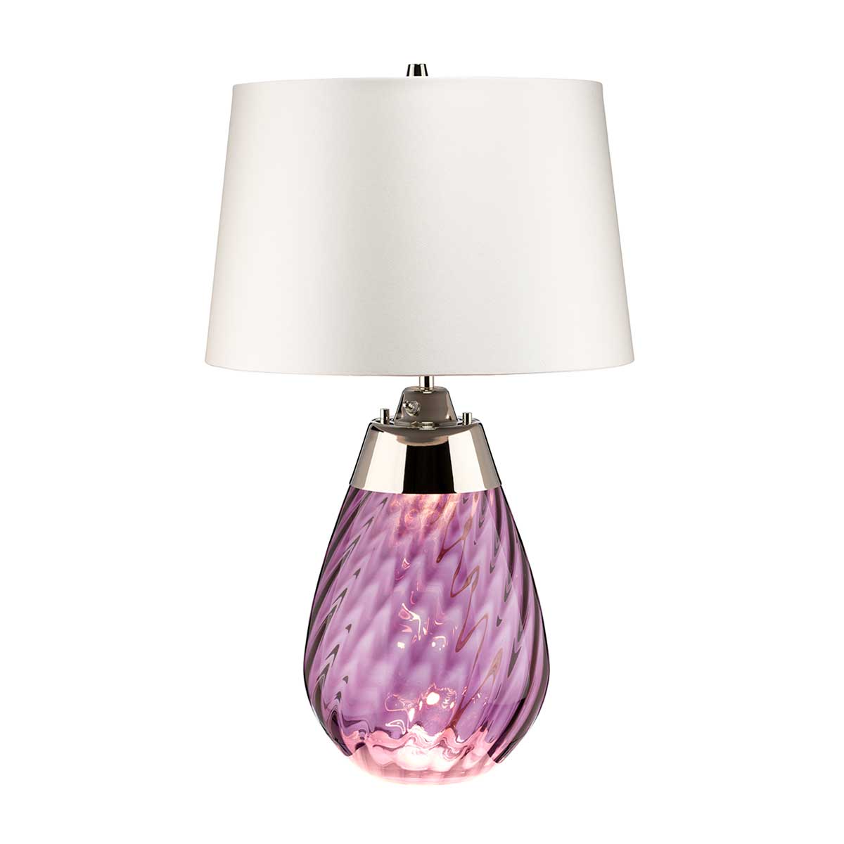 Elstead Lena Tischlampe Plum-tinted Glass / Off-White Shade