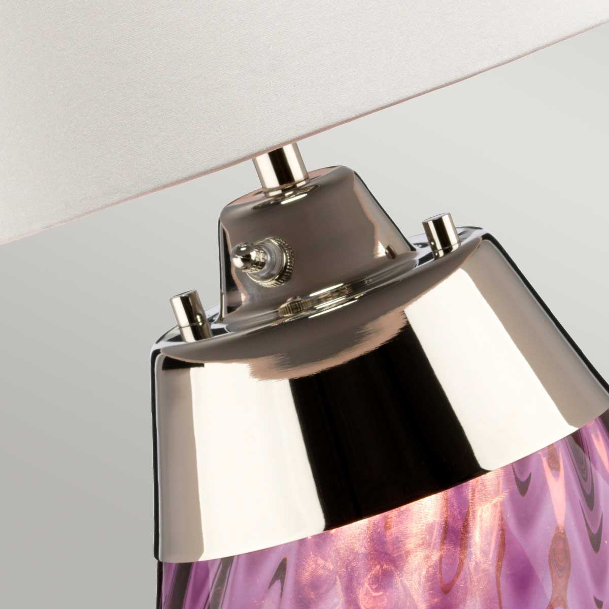 Elstead Lena Tischlampe Plum-tinted Glass / Off-White Shade – Wohnambiente