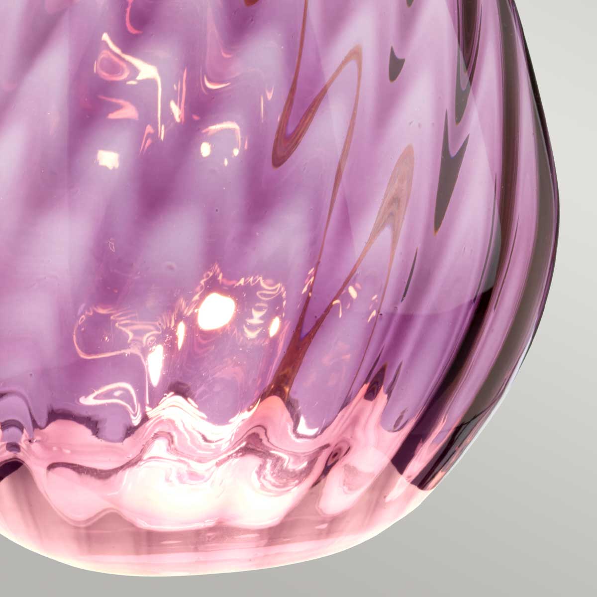 Elstead Lena Tischlampe Plum-tinted Glass / Off-White Shade – Detailansicht