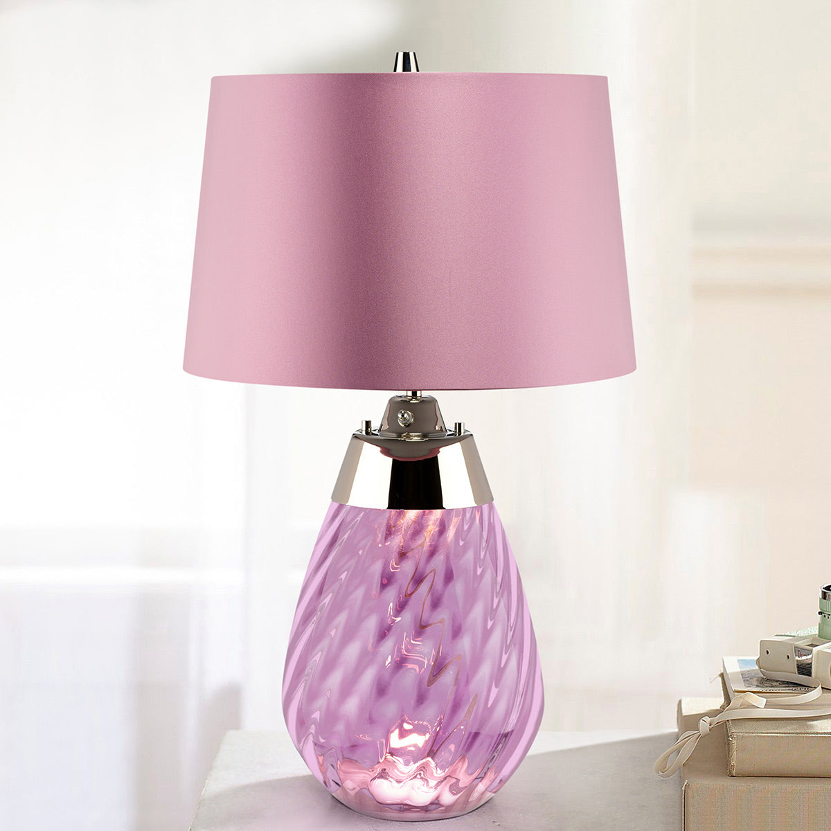 Elstead Lena Tischlampe Plum-tinted Glass / Heather Shade – Detailansicht 3
