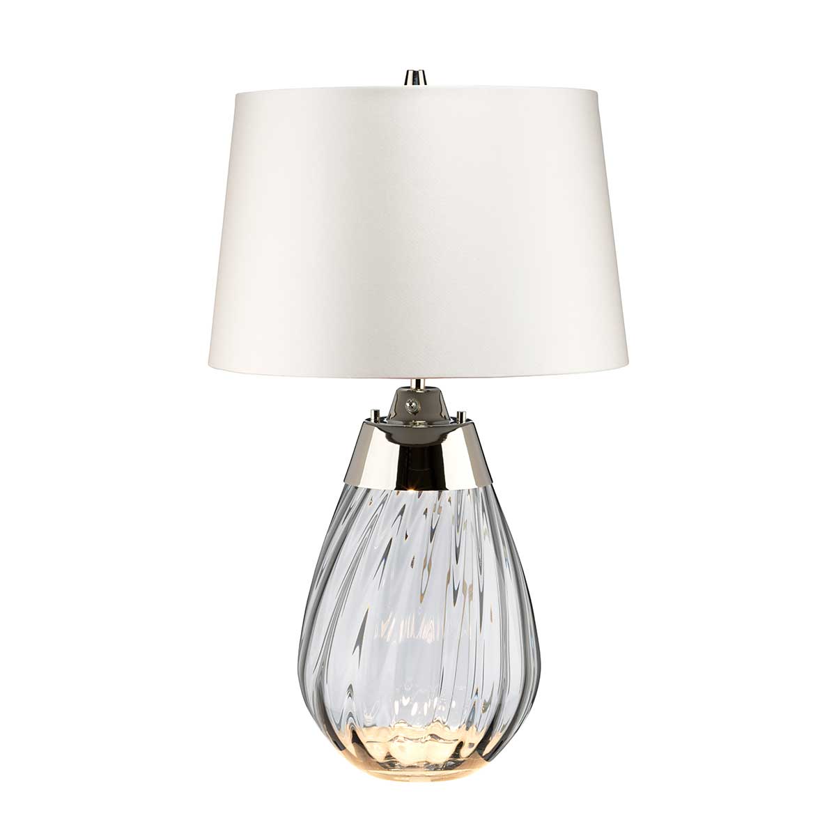 Elstead Lena Tischlampe Smoke-tinted Glass / Off-White Shade
