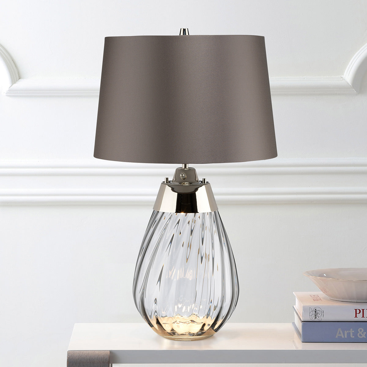 Elstead Lena Tischlampe Smoke-tinted Glass / Slate Shade – Detailansicht 3