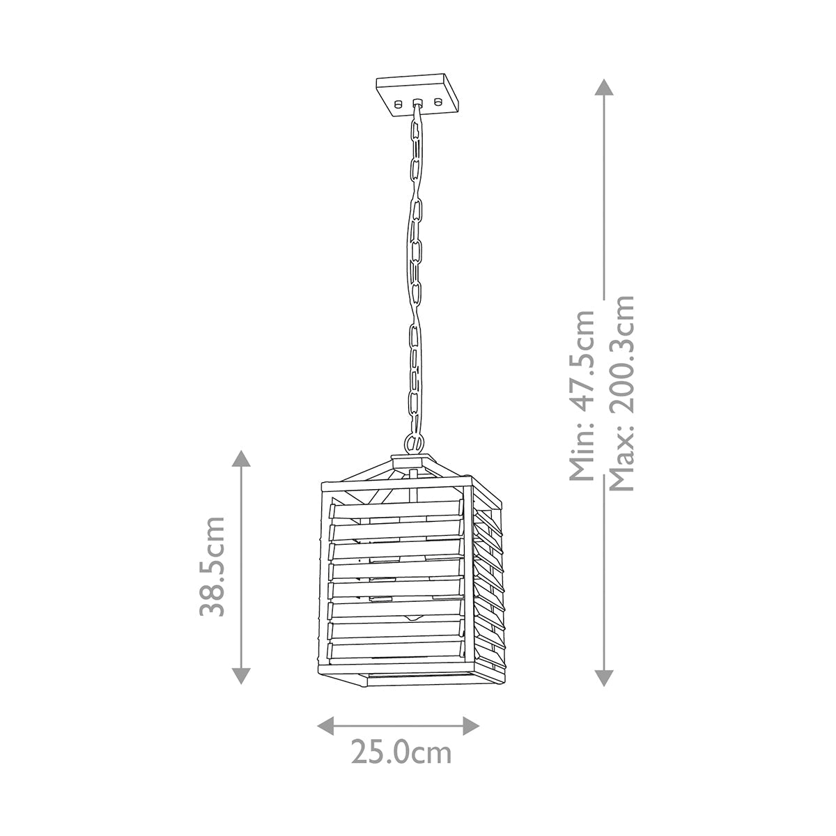 Elstead Louvre Pendelleuchte Gunmetal – Massskizze