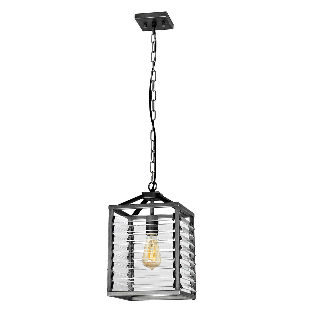 Elstead Louvre Pendelleuchte Gunmetal – Wohnambiente
