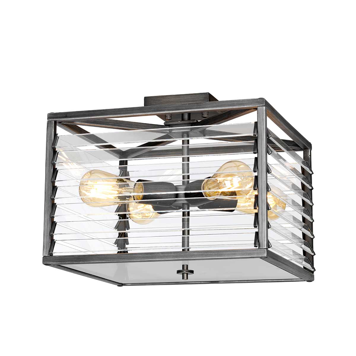 Elstead Louvre Deckenleuchte Gunmetal