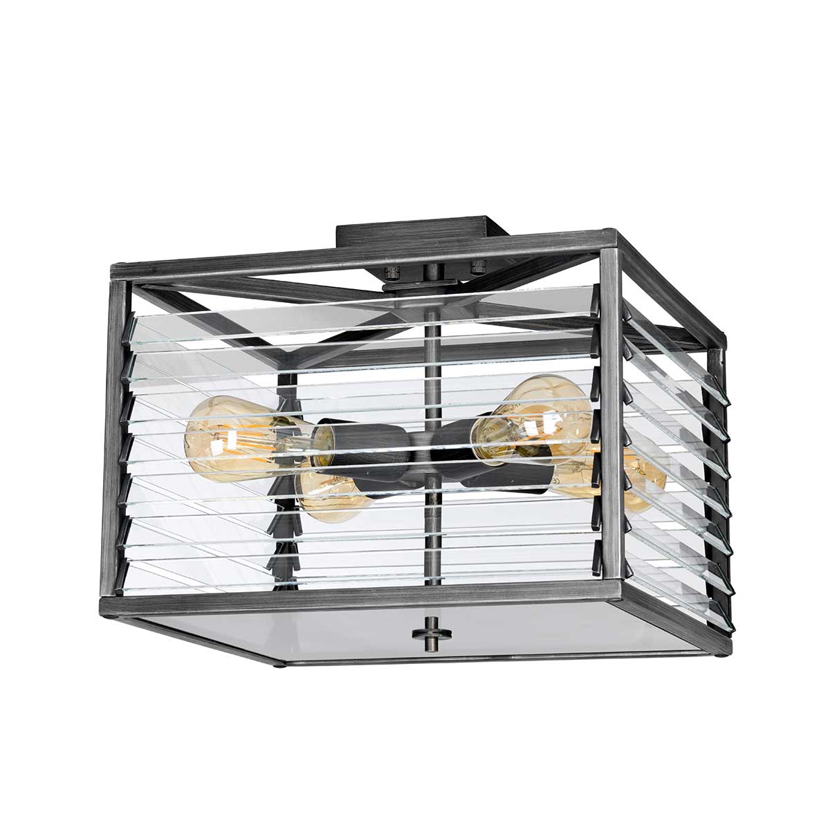 Elstead Louvre Deckenleuchte Gunmetal – Wohnambiente