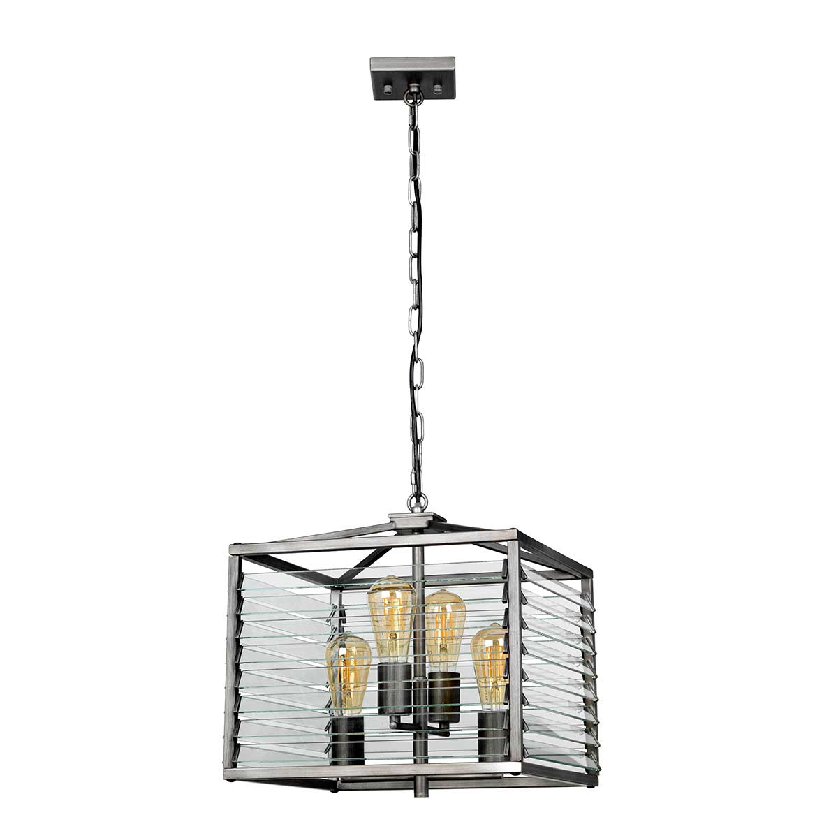 Elstead Louvre Pendelleuchte Gunmetal – Wohnambiente