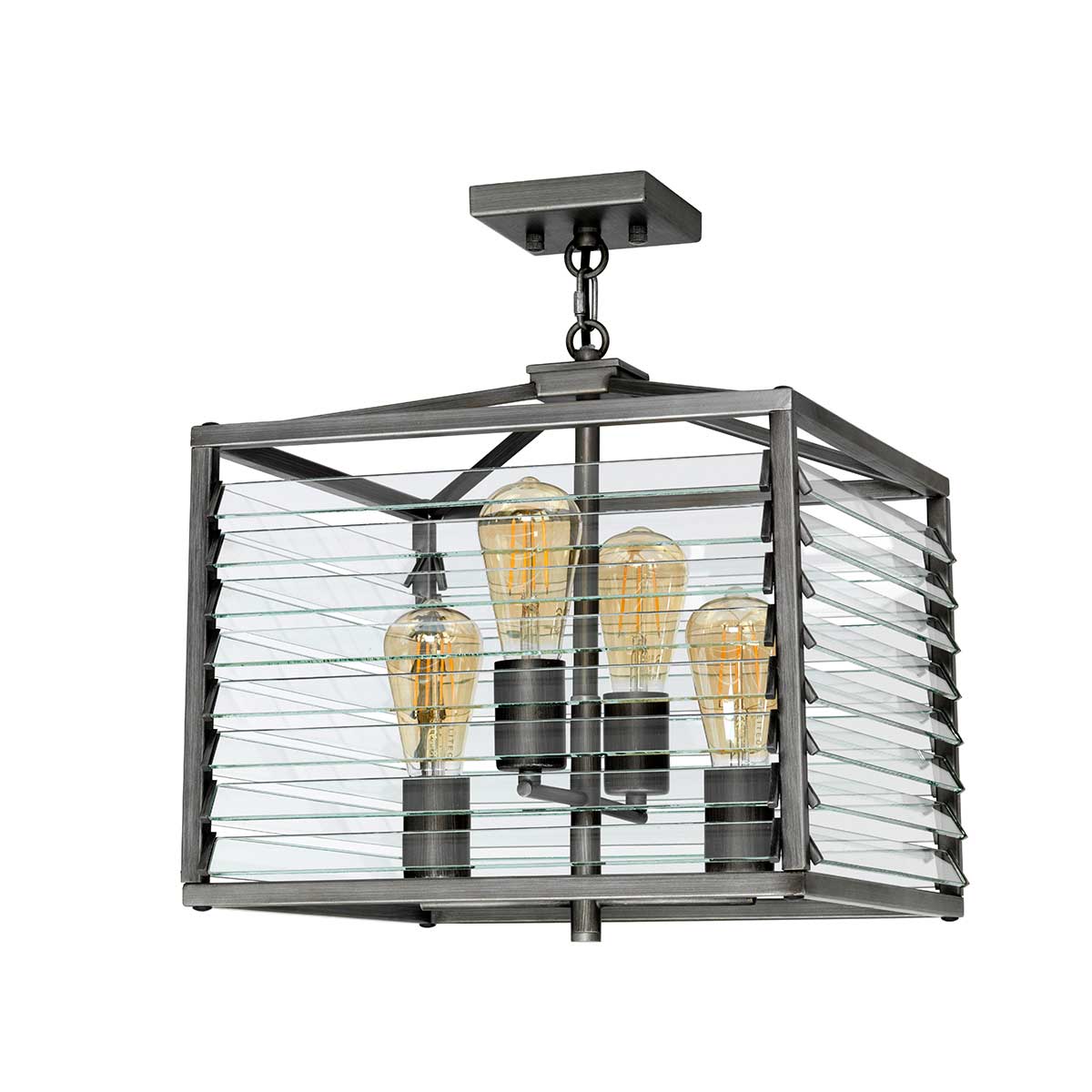 Pendelleuchte 'Louvre', Ø 39.4 cm, Gunmetal, E27 – Dimmbar