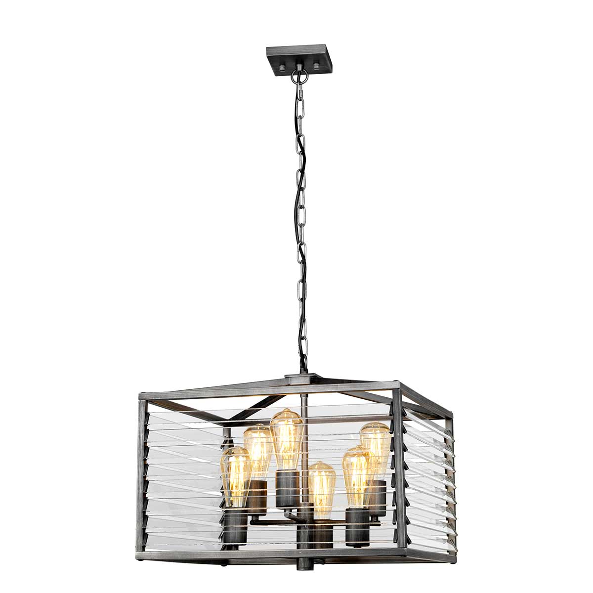 Elstead Louvre Pendelleuchte Gunmetal