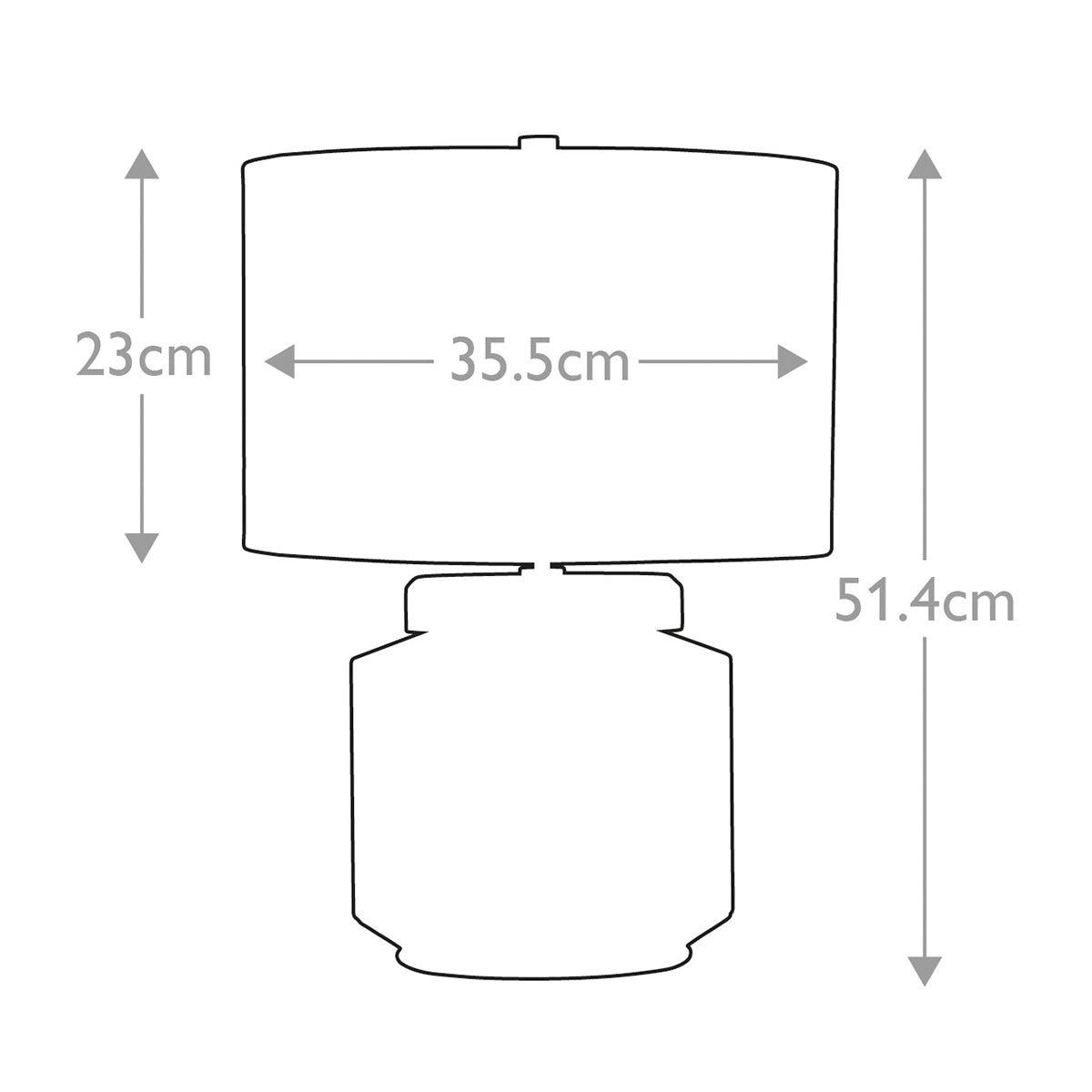 Elstead Luga Tischlampe Messing – Massskizze