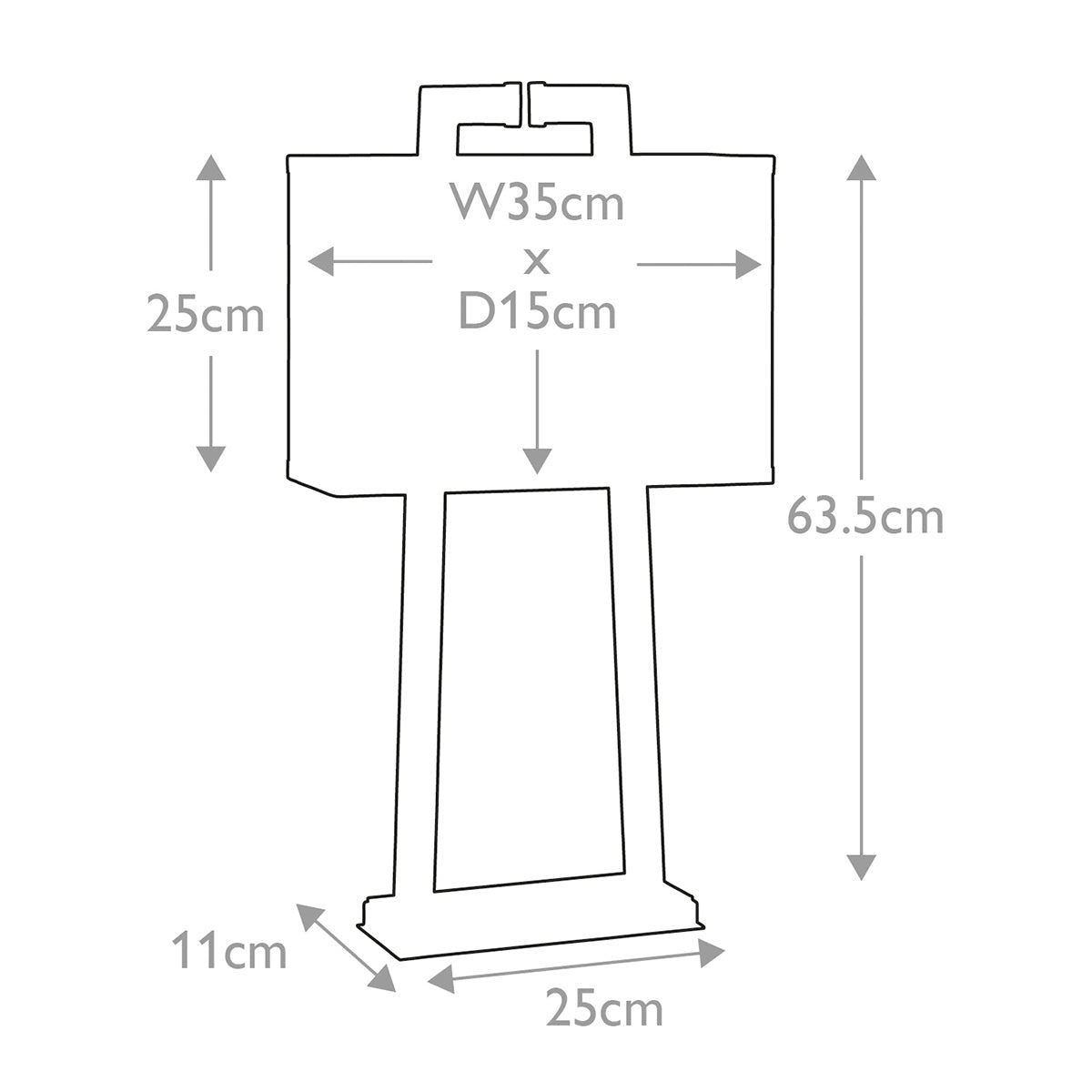 Elstead Magro Tischlampe Nickel – Massskizze