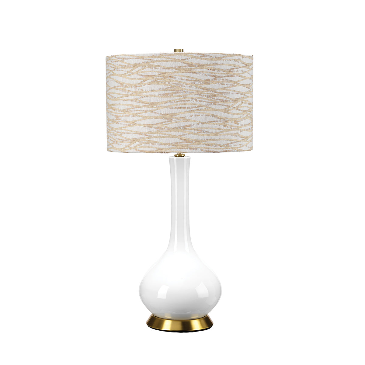 Elstead Milo Tischlampe Messing, Weiß