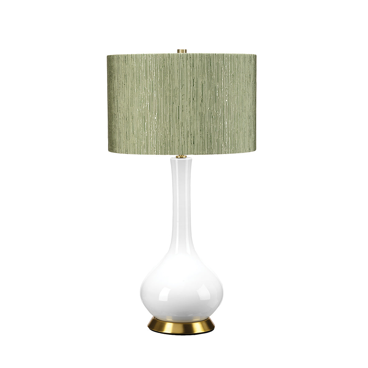 Elstead Milo Tischlampe Messing, Weiß, Grün