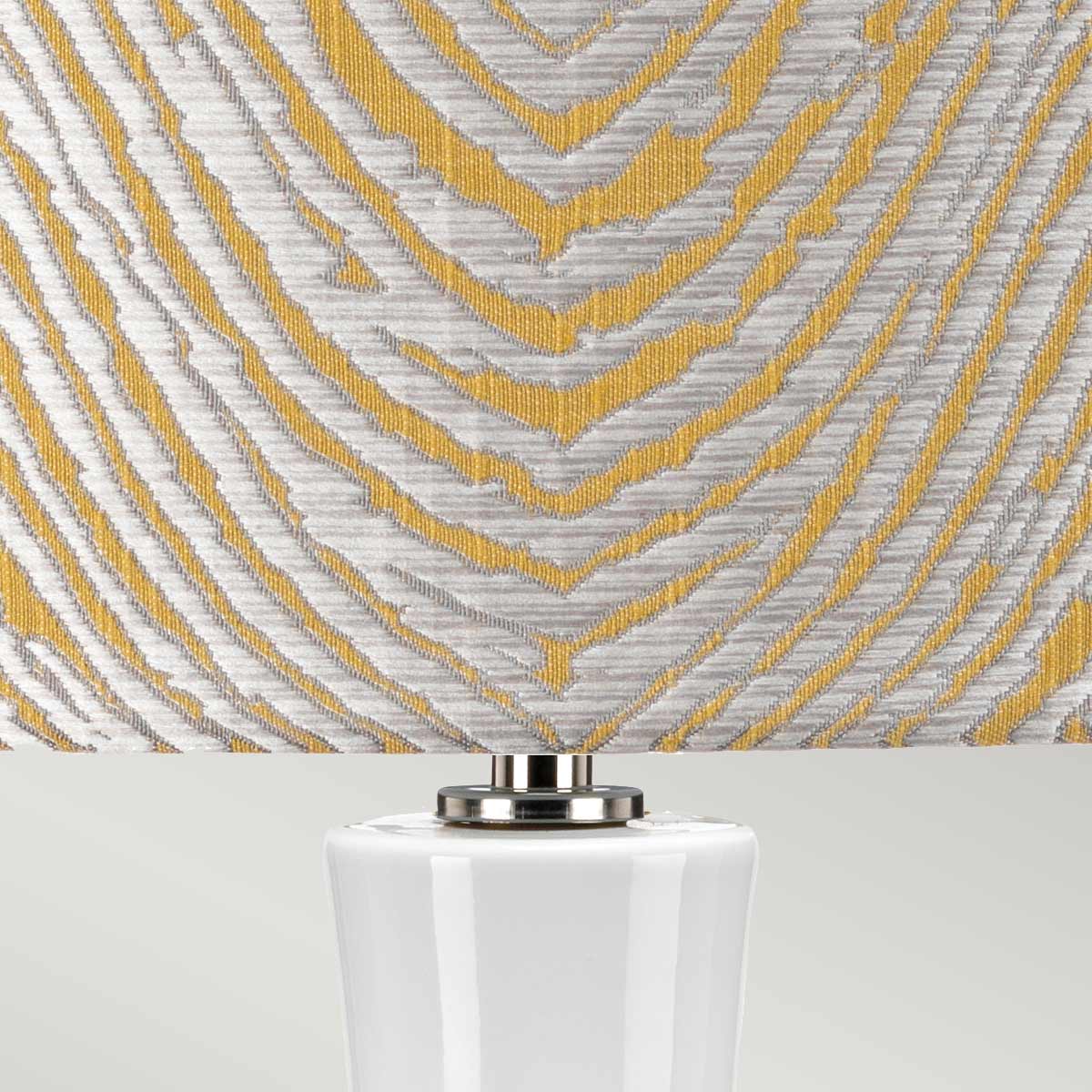 Elstead Milo Tischlampe Nickel, Weiß – Detailansicht