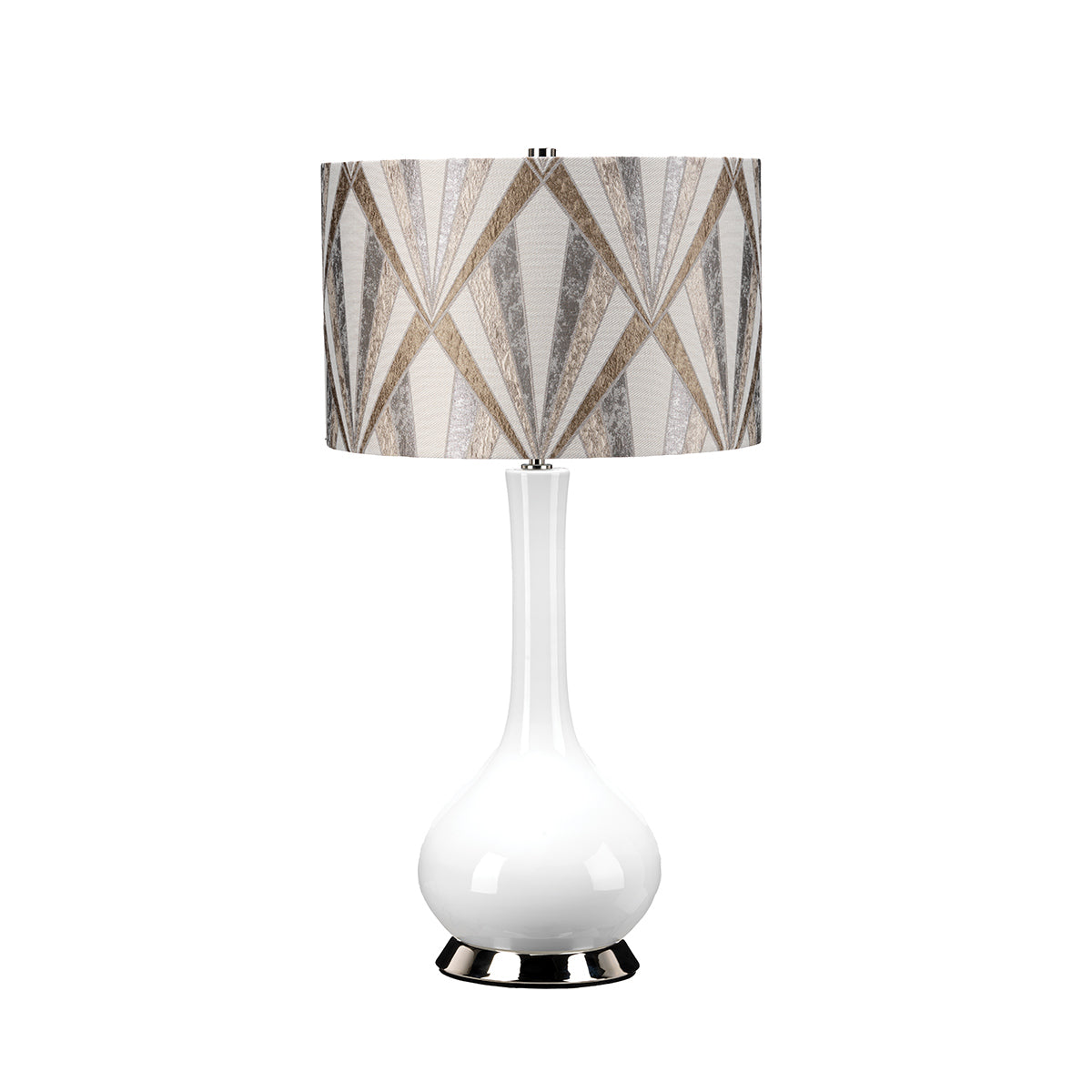 Elstead Milo Tischlampe Nickel, Weiß, Silber
