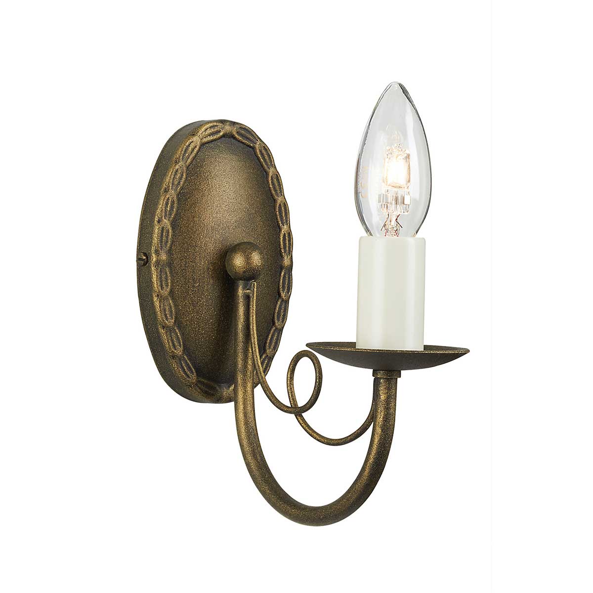 Elstead Minster Wandleuchte Schwarz, Gold