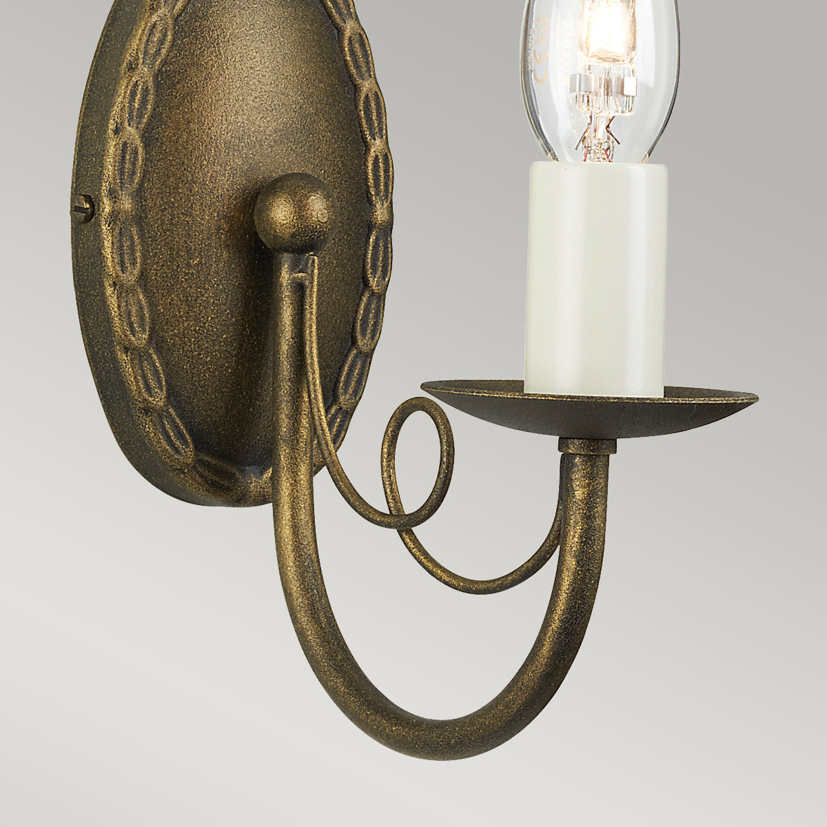 Elstead Minster Wandleuchte Schwarz, Gold – Detailansicht