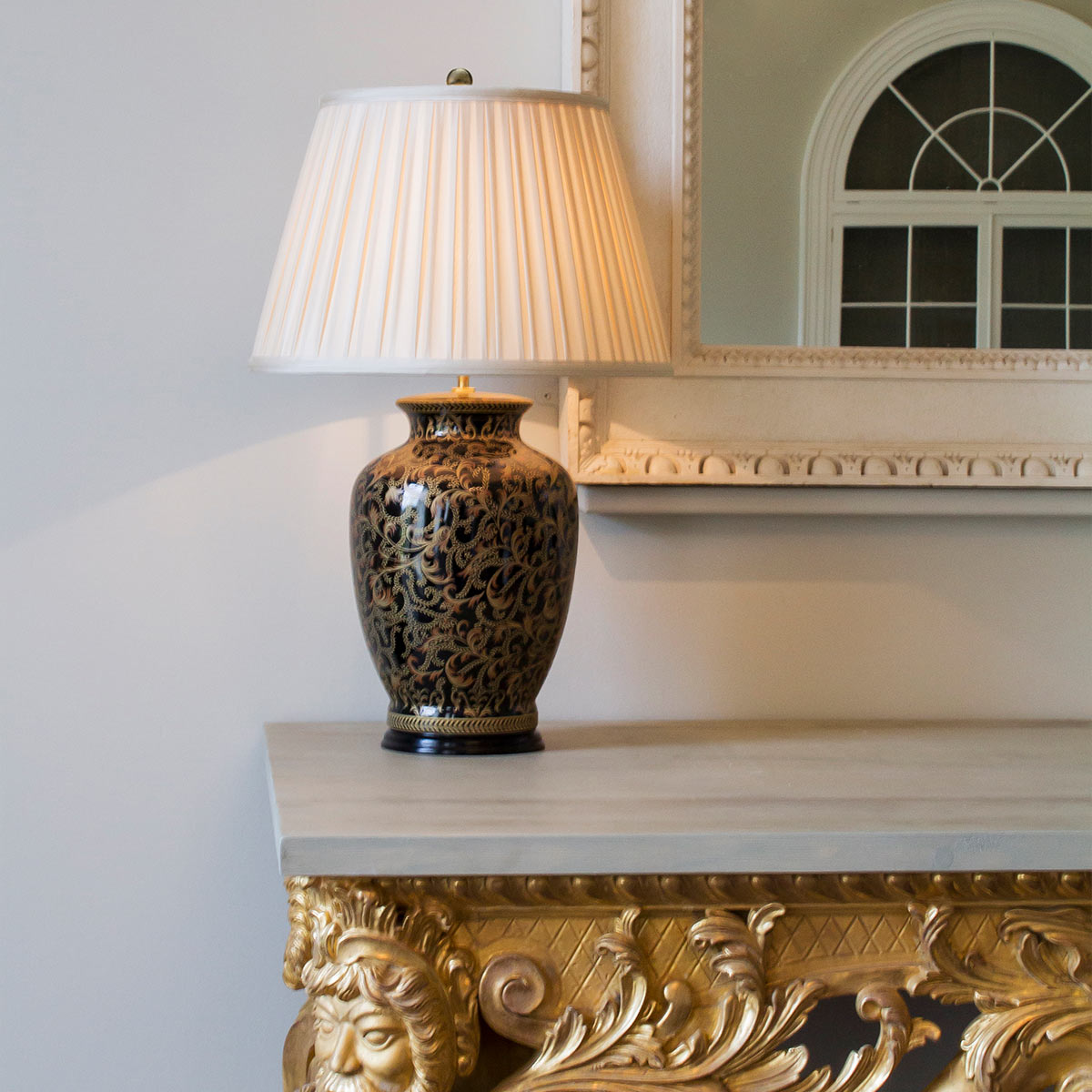 Elstead Morris Tischlampe Gold, Schwarz – Detailansicht