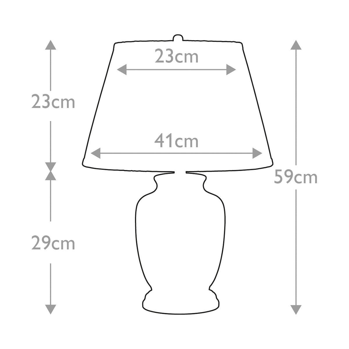 Elstead Morris Tischlampe Gold, Schwarz – Massskizze