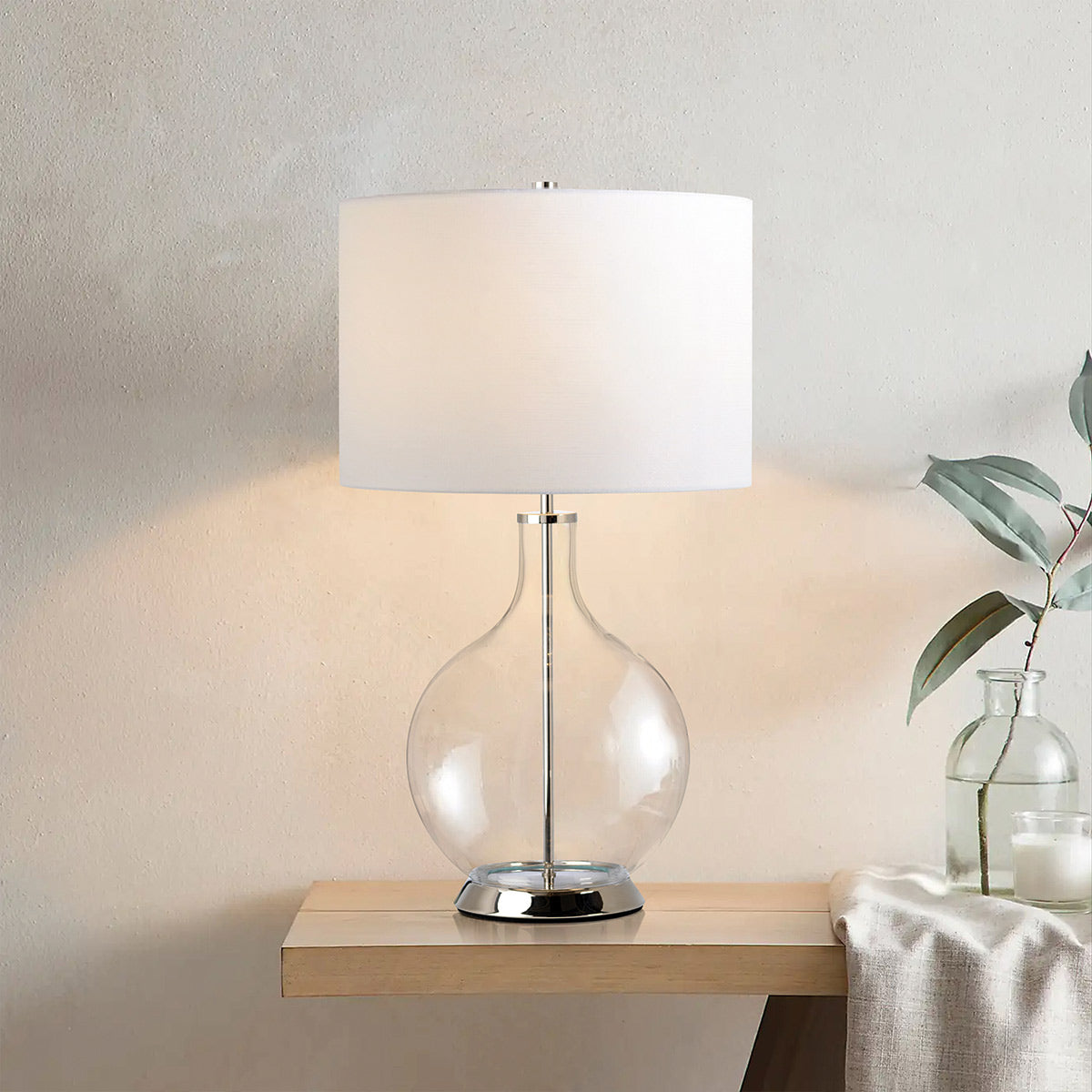 Elstead Orb Tischlampe Nickel, Weiß – Detailansicht 3