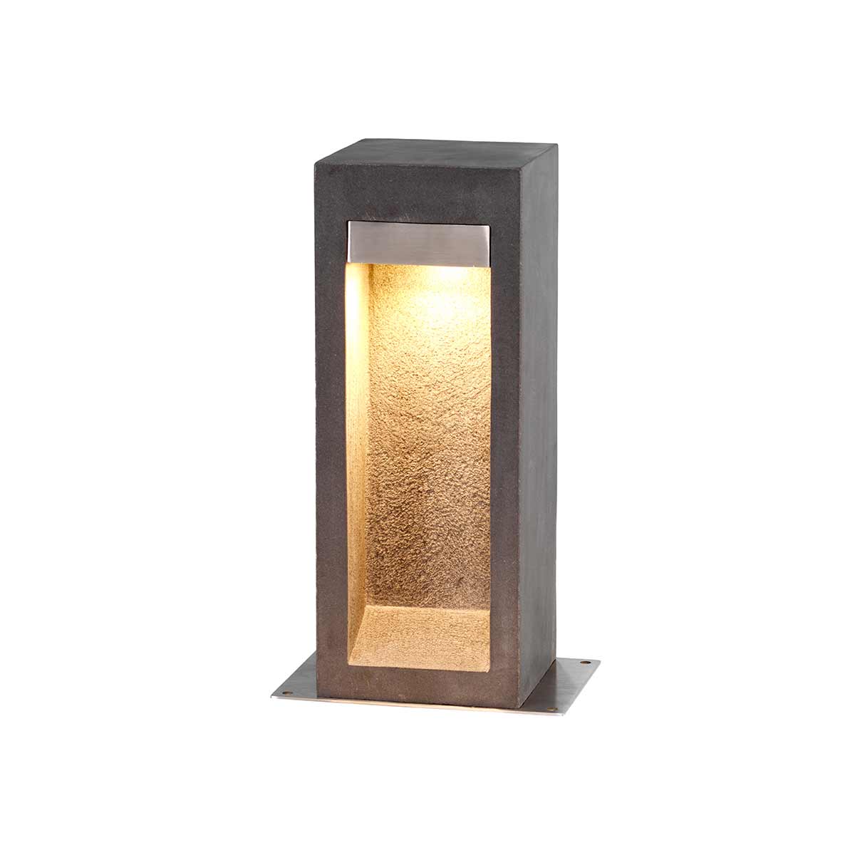 Elstead Parkstone Außenleuchte Basalt Stone with Stainless Steel