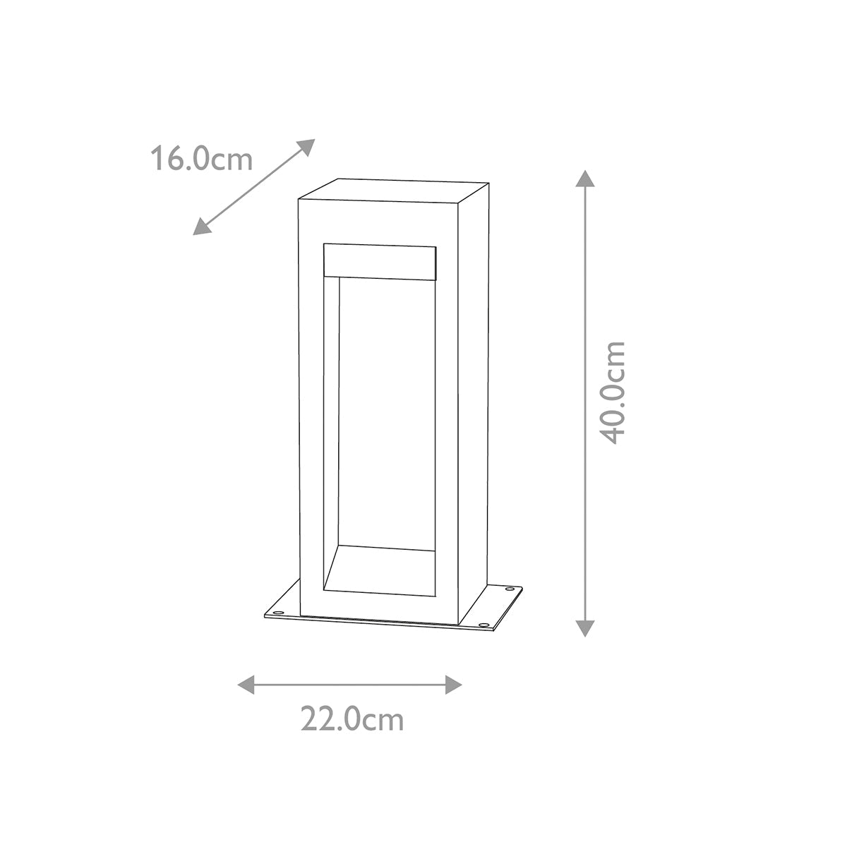 Elstead Parkstone Außenleuchte Basalt Stone with Stainless Steel – Massskizze