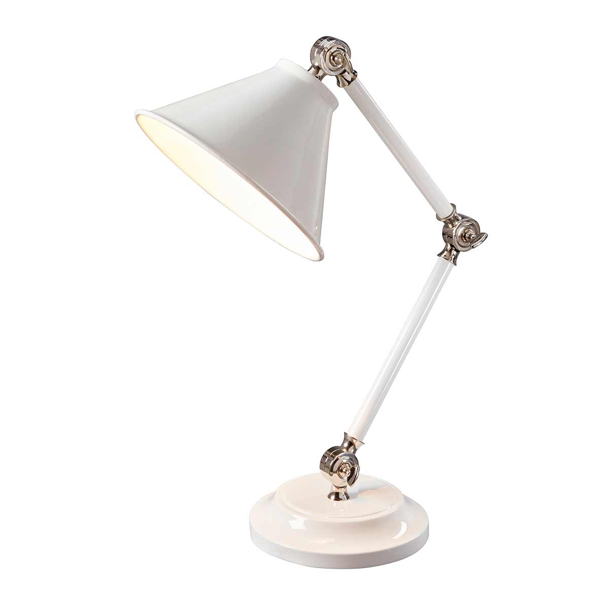 Elstead Provence Tischlampe Weiß, Nickel