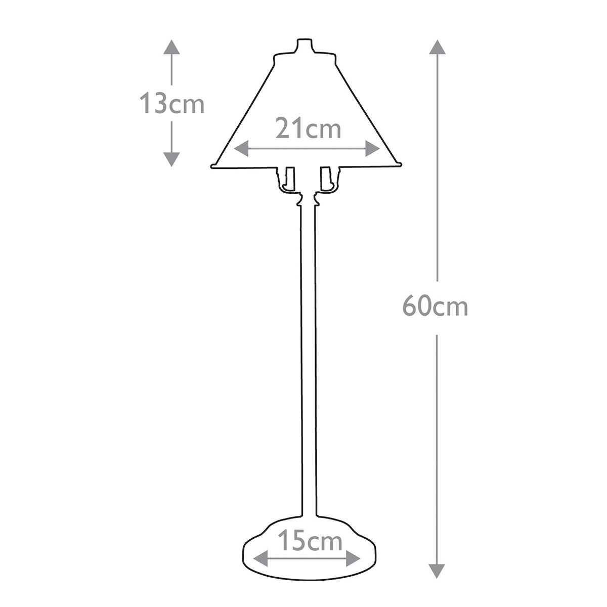 Elstead Provence Tischlampe Bronze – Massskizze