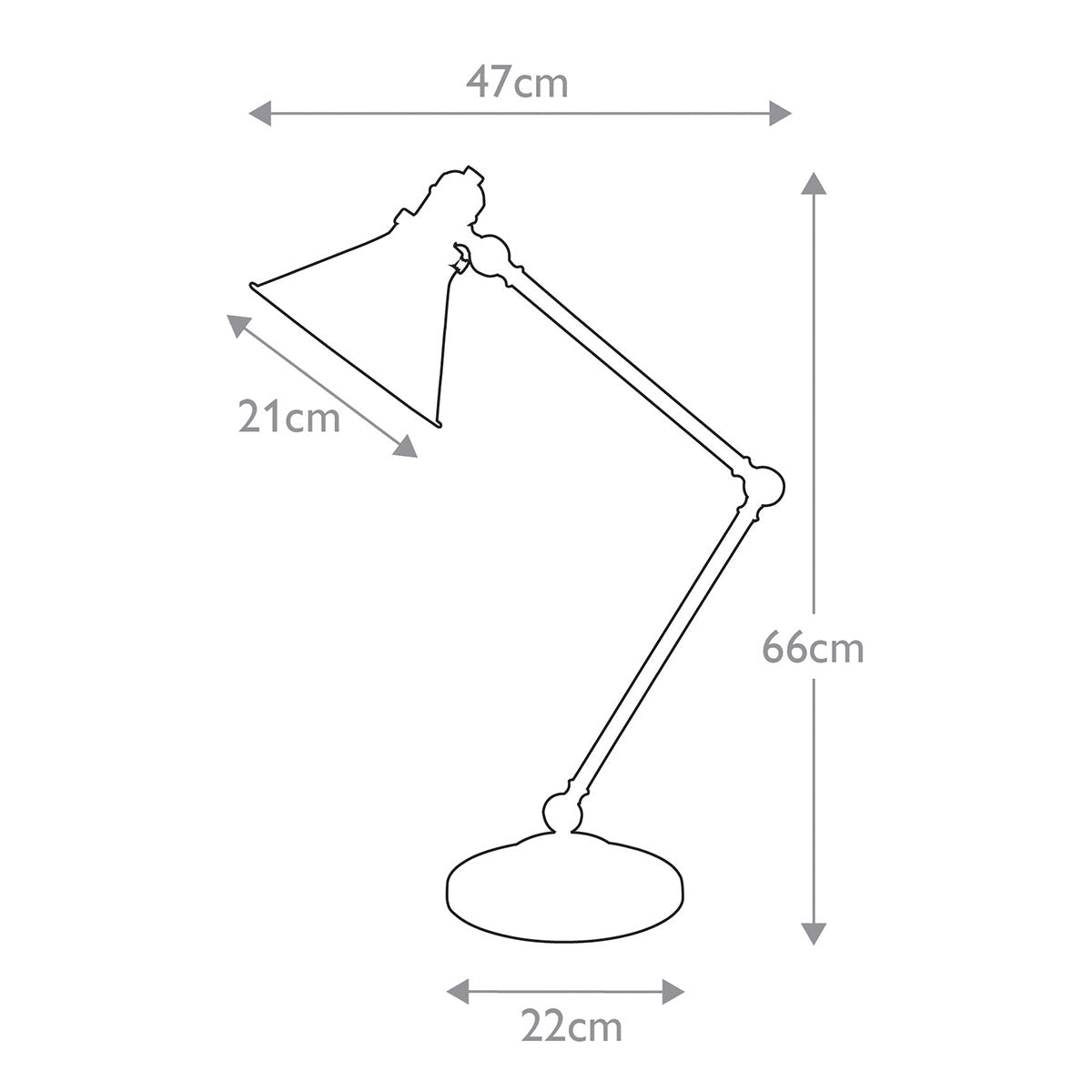 Elstead Provence Tischlampe Nickel – Massskizze
