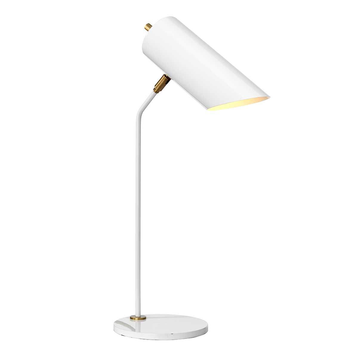 Elstead Quinto Tischlampe Weiß, Messing