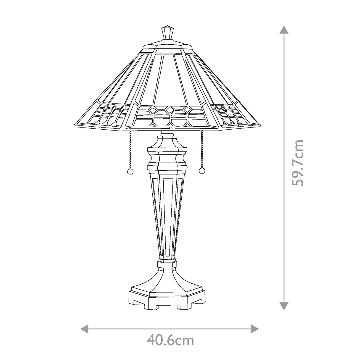 Quoizel Arden Tischlampe Bronze – Massskizze