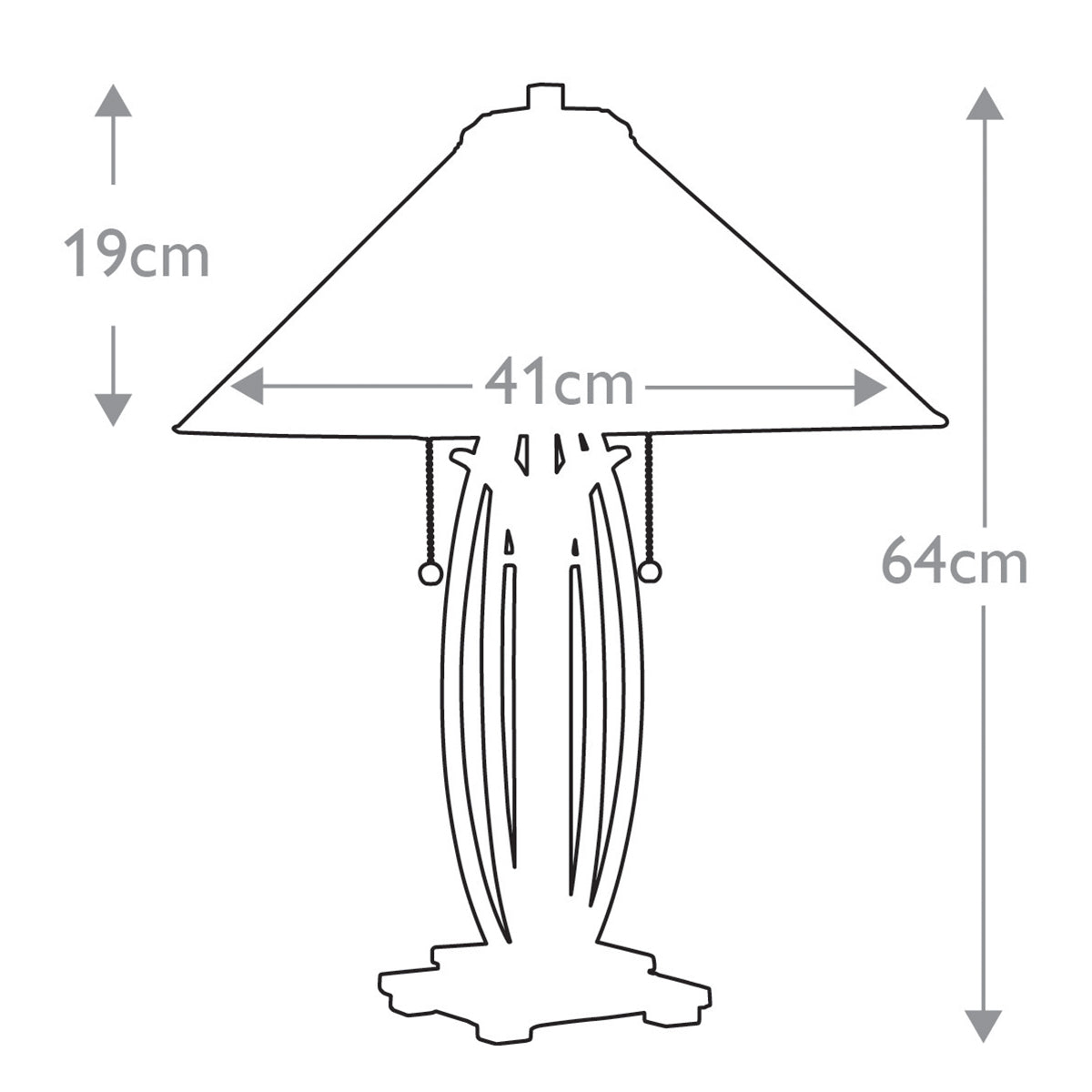 Quoizel Asheville Tischlampe Bronze – Massskizze