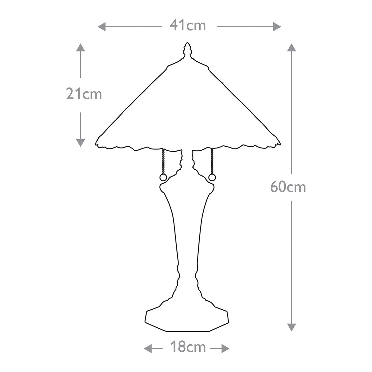 Quoizel Cambridge Tischlampe Bronze – Massskizze