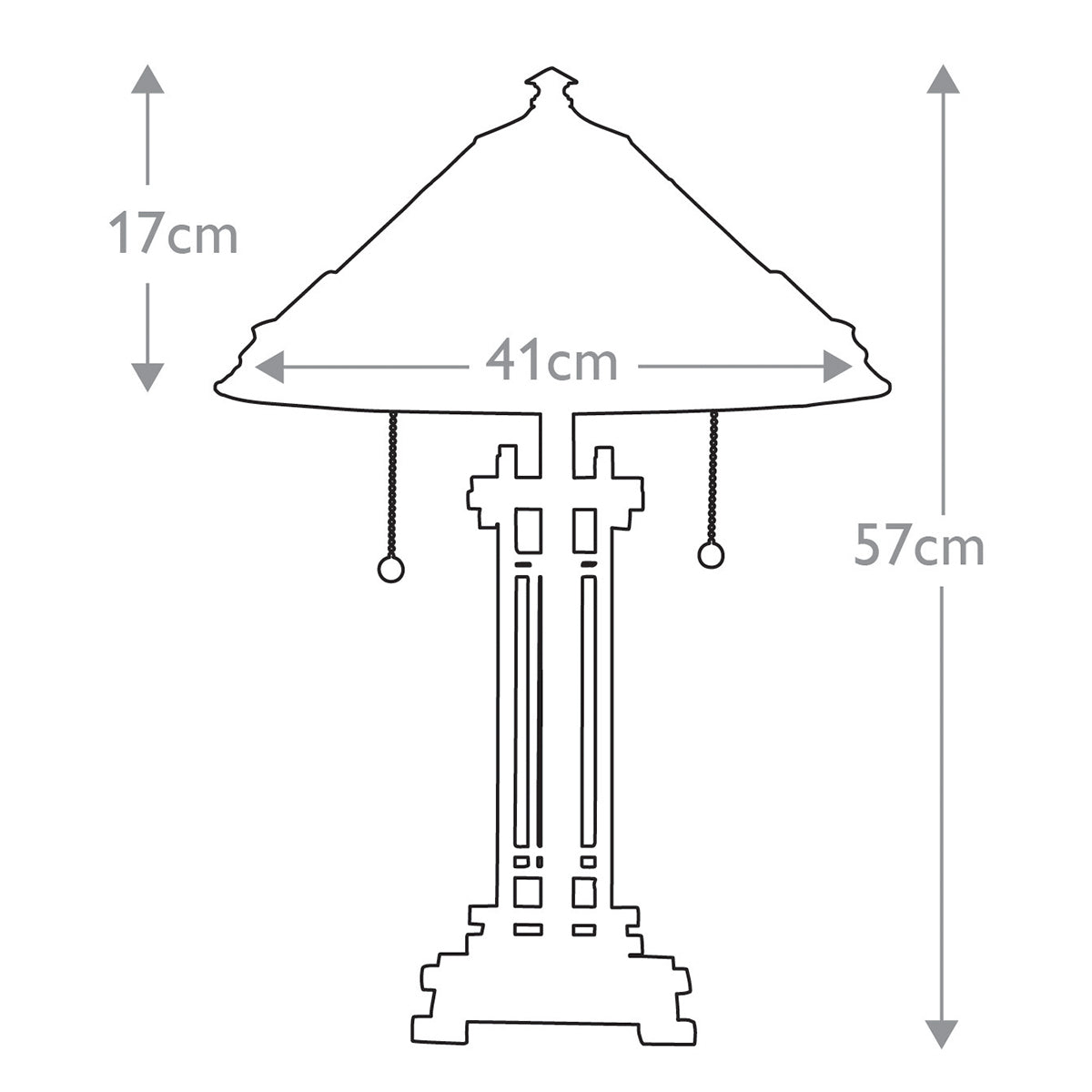 Quoizel Chastain Tischlampe Bronze – Massskizze