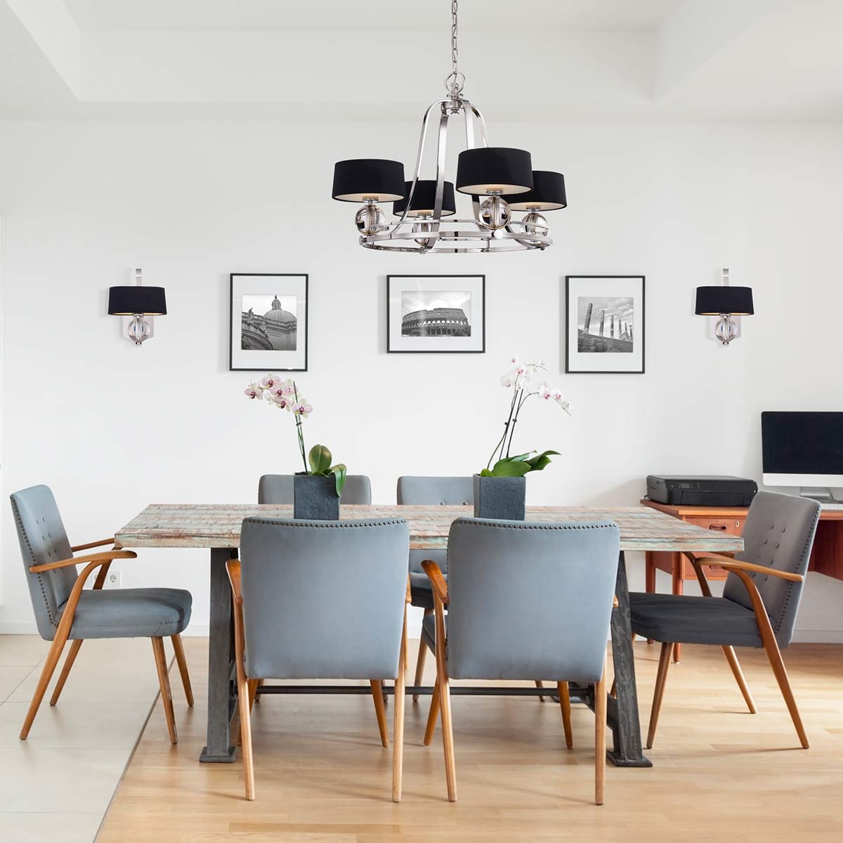 Quoizel Gotham Kronleuchter Silber – Wohnambiente
