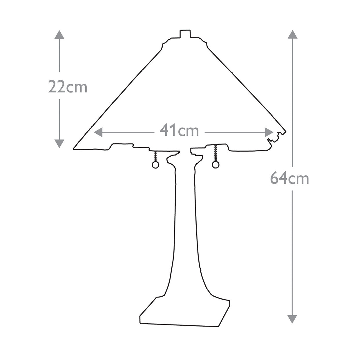 Quoizel Inglenook Tischlampe Bronze – Massskizze