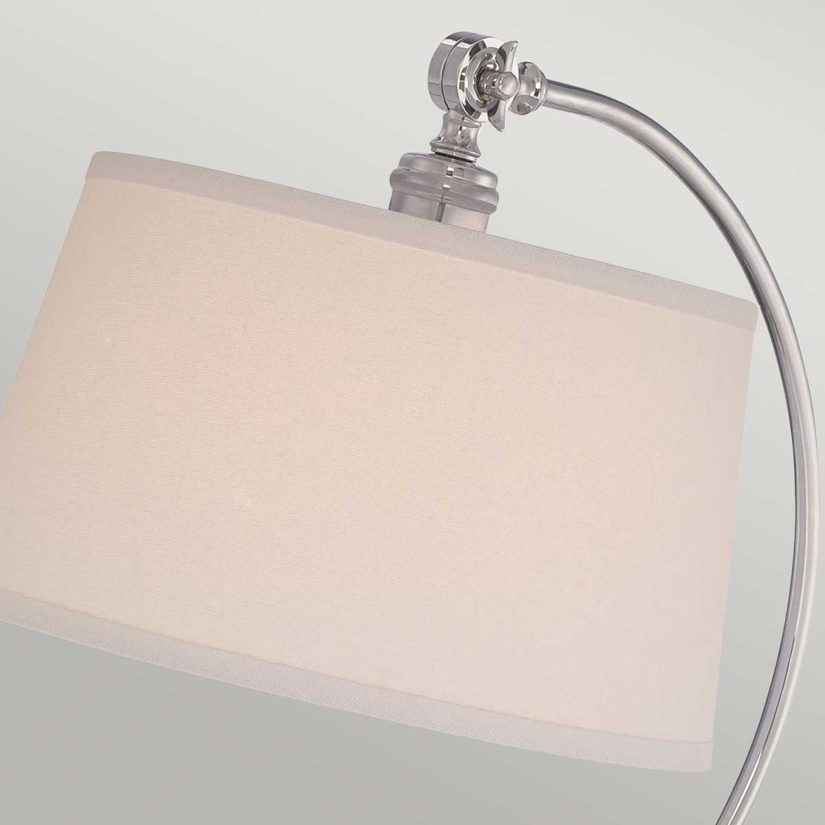 Quoizel Jenkins Tischlampe Nickel – Wohnambiente