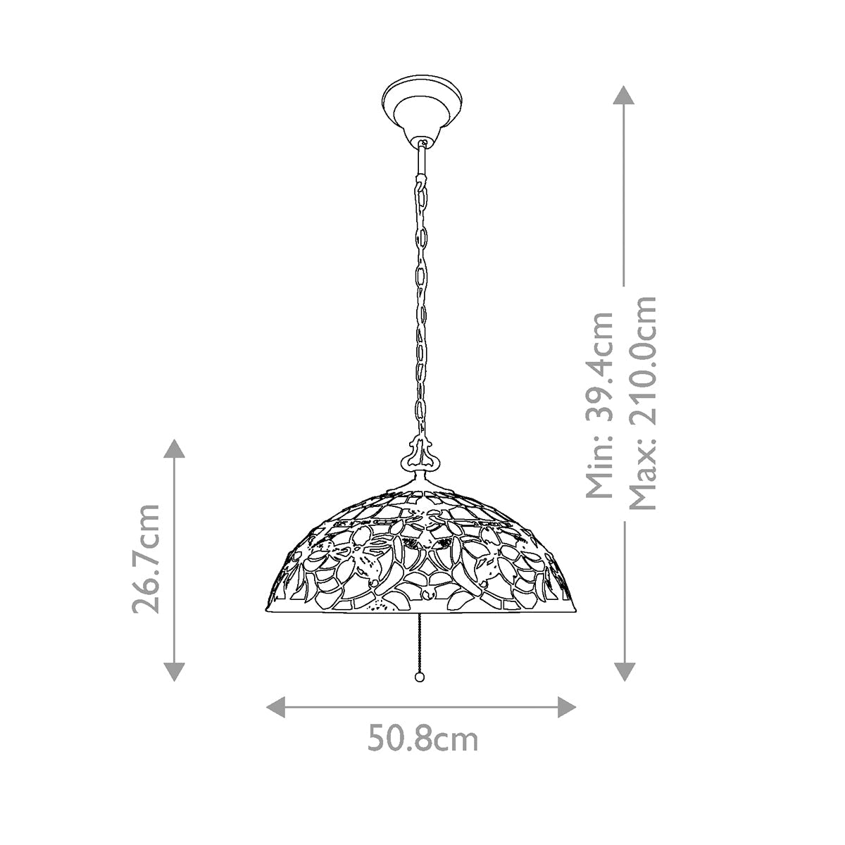 Quoizel Kami Wandleuchte Bronze – Massskizze