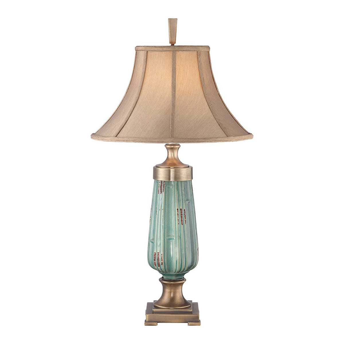 Quoizel Monteverde Tischlampe Grün, Messing