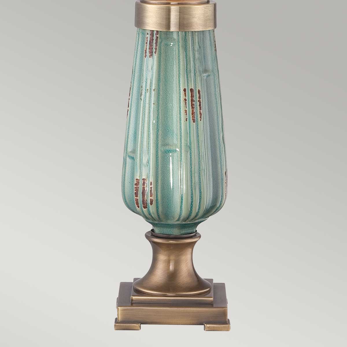 Quoizel Monteverde Tischlampe Grün, Messing – Detailansicht 2