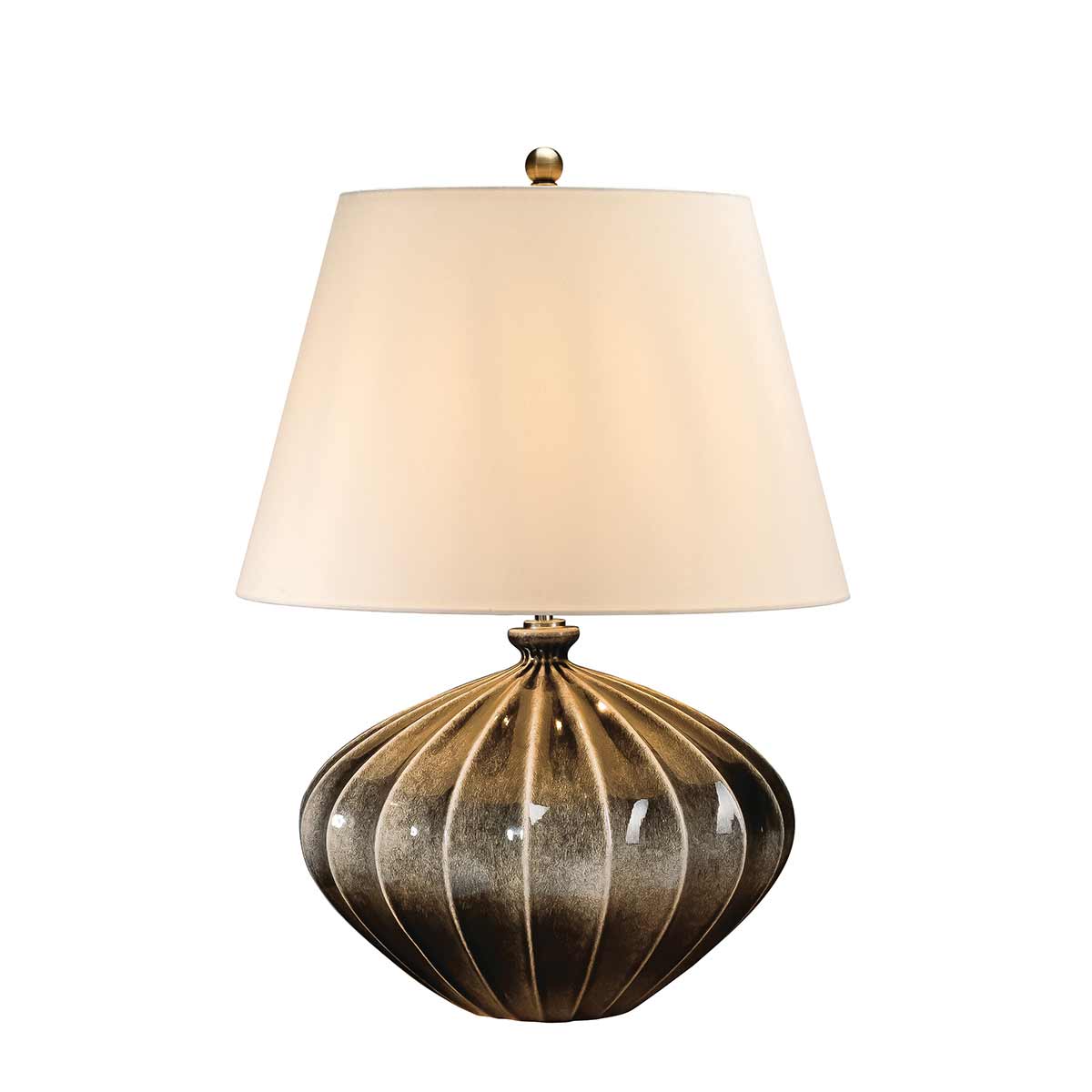 Elstead Rib Tischlampe Braun, Schwarz