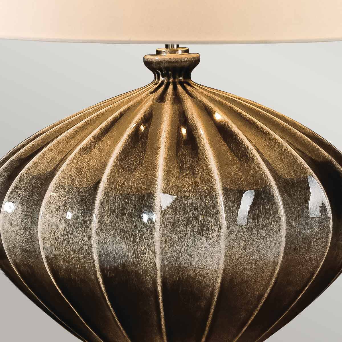 Elstead Rib Tischlampe Braun, Schwarz – Detailansicht 2