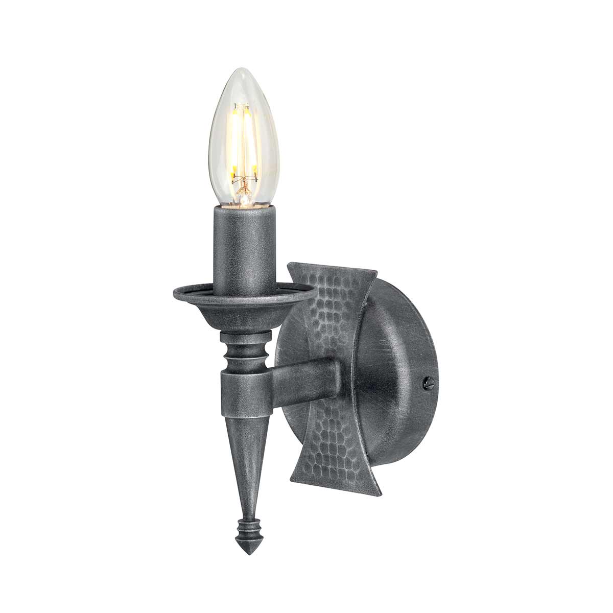 Elstead Saxon Wandleuchte Schwarz, Silber