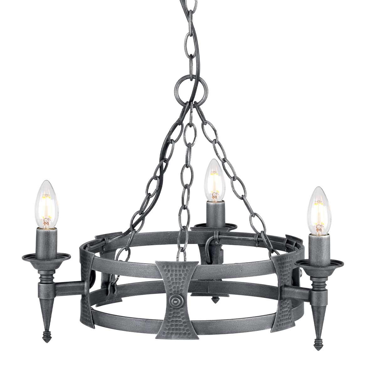 Elstead Saxon Kronleuchter Schwarz, Silber – Wohnambiente