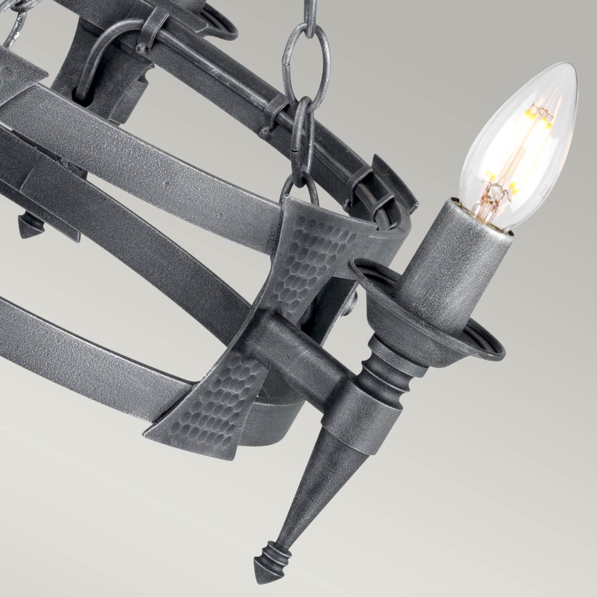 Elstead Saxon Kronleuchter Schwarz, Silber – Detailansicht 3