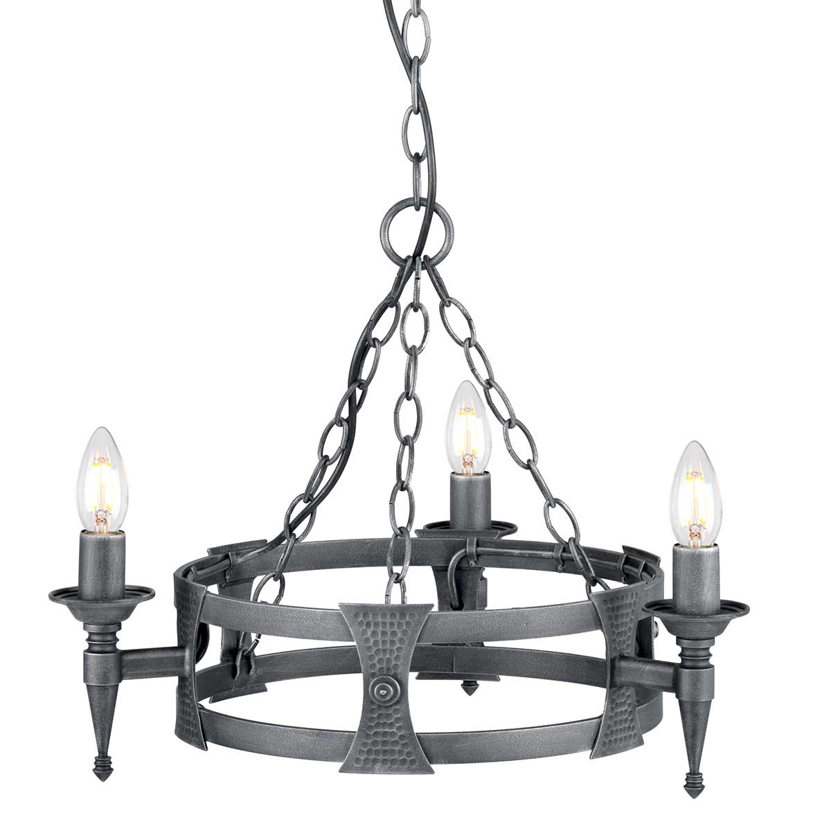 Elstead Saxon Kronleuchter Schwarz, Silber