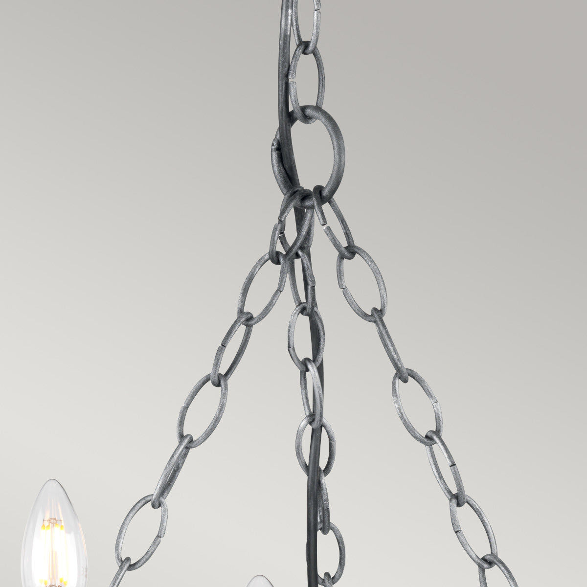 Elstead Saxon Kronleuchter Schwarz, Silber – Detailansicht