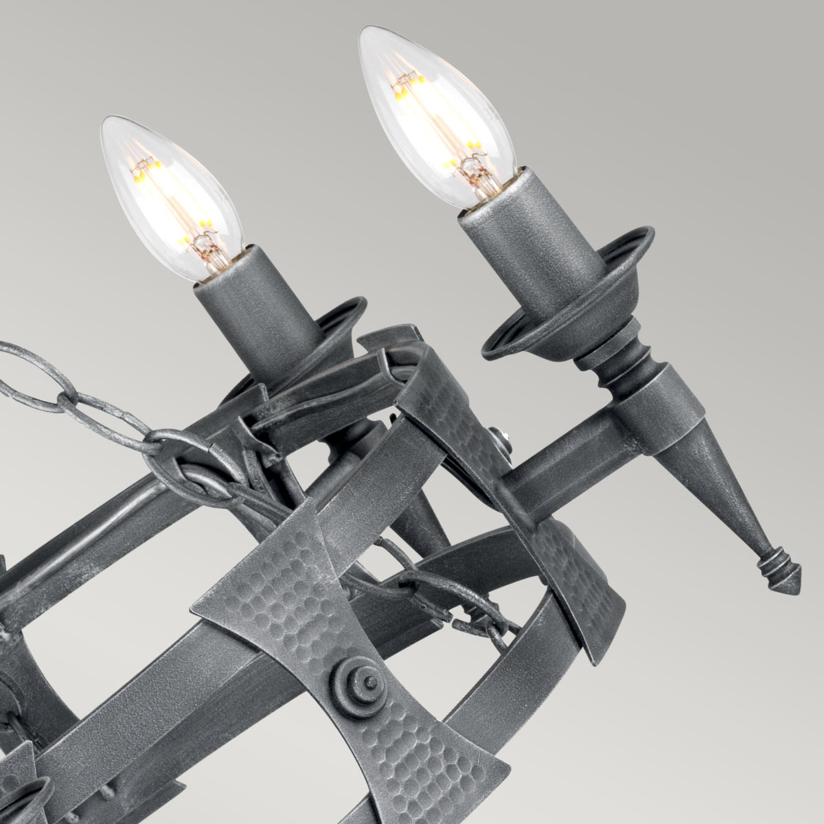 Elstead Saxon Kronleuchter Schwarz, Silber – Detailansicht 3