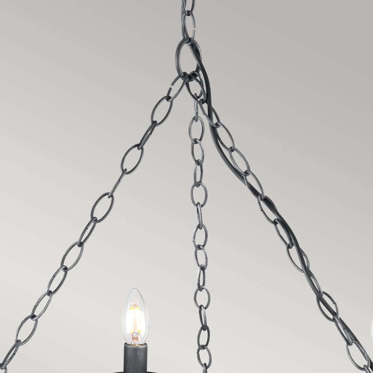 Elstead Saxon Kronleuchter Schwarz, Silber – Wohnambiente